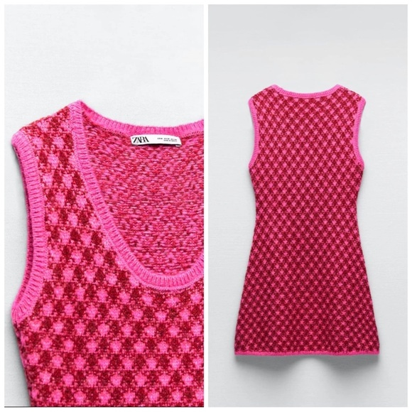 ZARA Pink Knit Dress - Picture 7 of 12